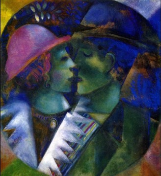 Amantes verdes contemporáneo Marc Chagall Pinturas al óleo